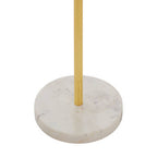 Clear Glass Round Side Table with White Marble Base