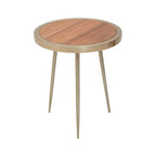 Natural Acacia Wood Small Round Side Table