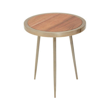 Natural Acacia Wood Small Round Side Table