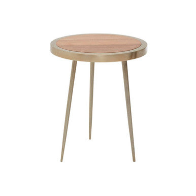 Natural Acacia Wood Small Round Side Table