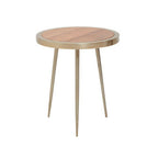 Natural Acacia Wood Small Round Side Table
