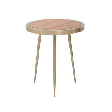 Natural Acacia Wood Small Round Side Table