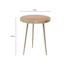Natural Acacia Wood Small Round Side Table