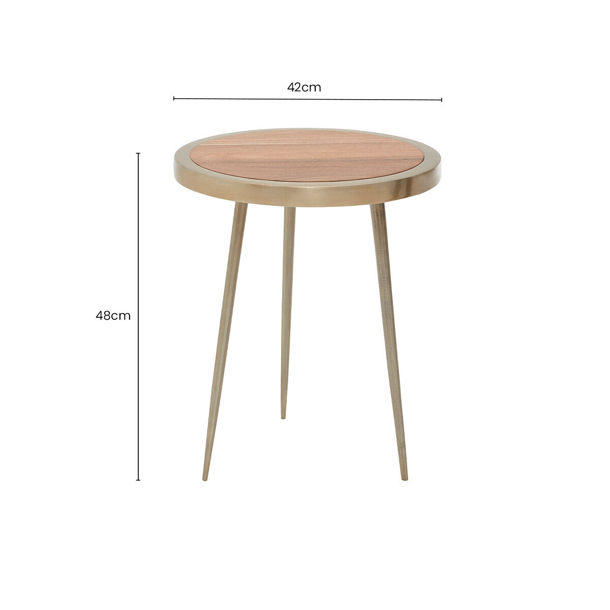 Natural Acacia Wood Small Round Side Table