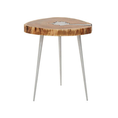 Natural Acacia Wood Log Side Table with Live Edge