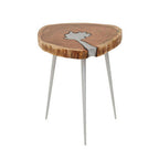 Natural Acacia Wood Log Side Table with Live Edge