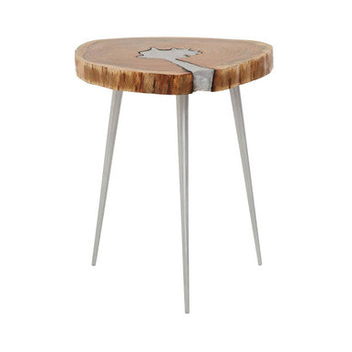 Natural Acacia Wood Log Side Table with Live Edge