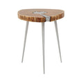 Natural Acacia Wood Log Side Table with Live Edge