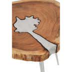 Natural Acacia Wood Log Side Table with Live Edge