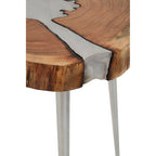 Natural Acacia Wood Log Side Table with Live Edge