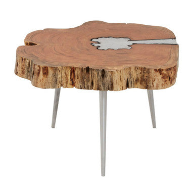 Acacia Wood Log Coffee Table with Live Edge