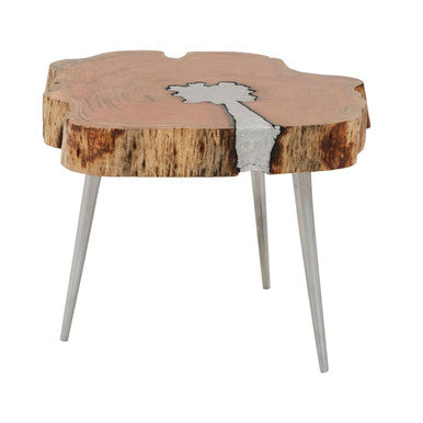 Acacia Wood Log Coffee Table with Live Edge