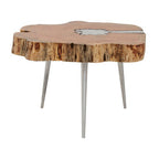 Acacia Wood Log Coffee Table with Live Edge