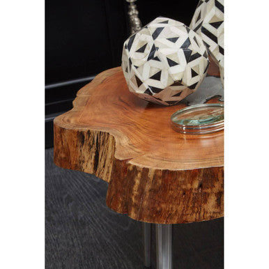Acacia Wood Log Coffee Table with Live Edge