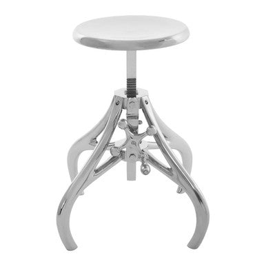 Silver Finish Adjustable Stool