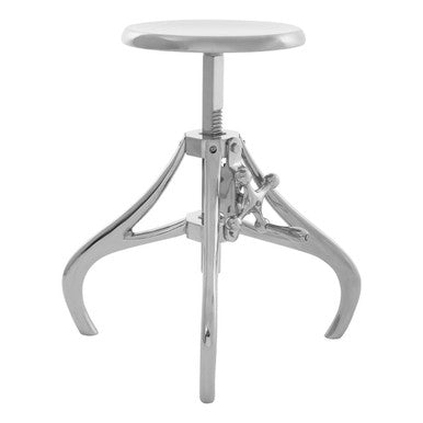 Silver Finish Adjustable Stool