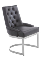 Tufted Black Faux Leather Dining Chair