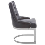 Tufted Black Faux Leather Dining Chair