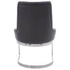 Tufted Black Faux Leather Dining Chair