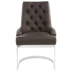 Tufted Black Faux Leather Dining Chair