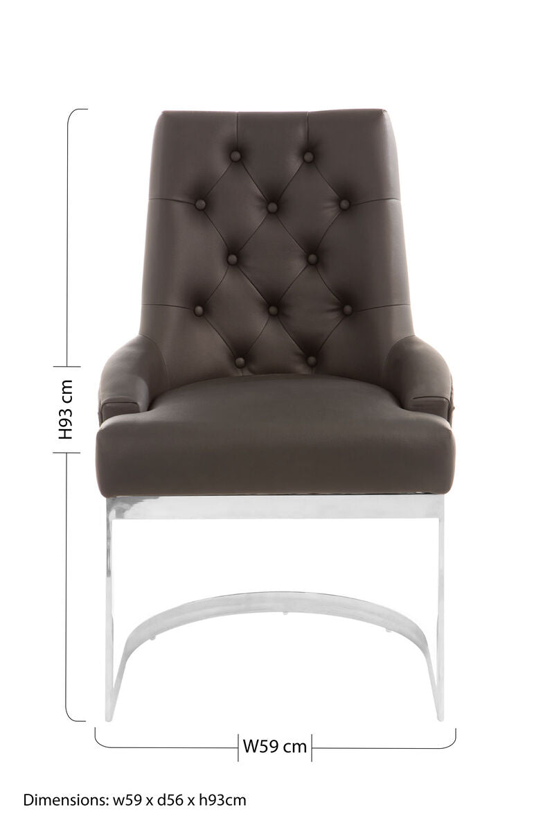 Tufted Black Faux Leather Dining Chair