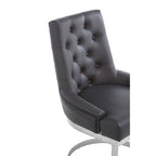 Tufted Black Faux Leather Dining Chair