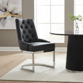 Tufted Black Faux Leather Dining Chair