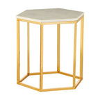 White Marble Hexagonal Side Table