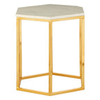White Marble Hexagonal Side Table