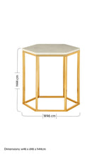 White Marble Hexagonal Side Table