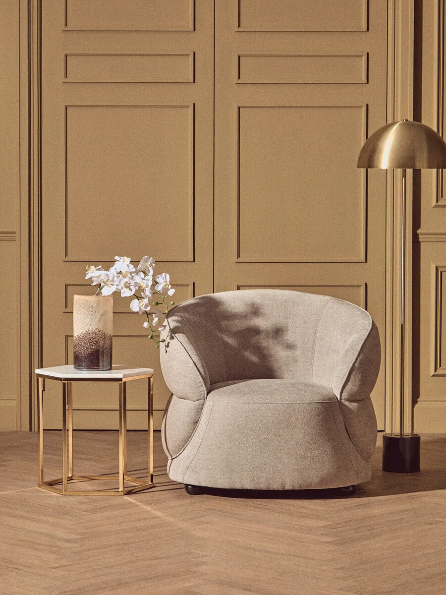 White Marble Hexagonal Side Table