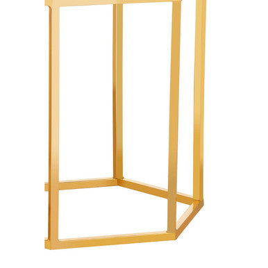 White Marble Hexagonal Side Table