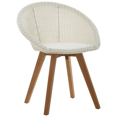 White Rattan Effect Dining Chair