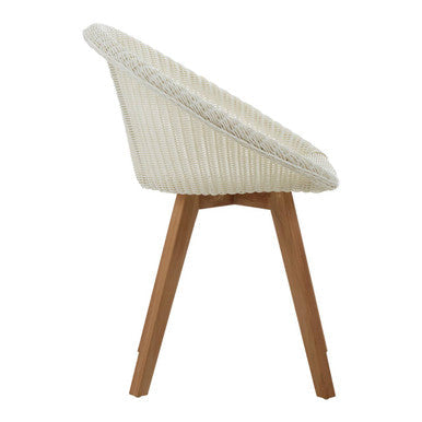 White Rattan Effect Dining Chair