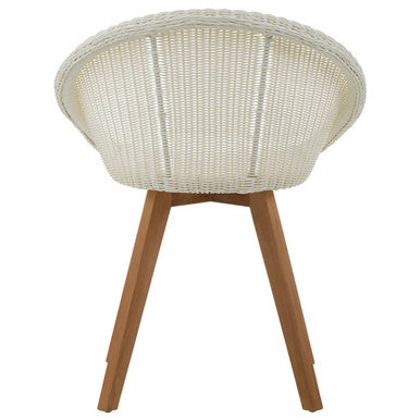 White Rattan Effect Dining Chair