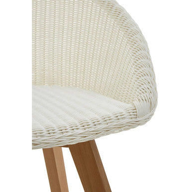 White Rattan Effect Dining Chair
