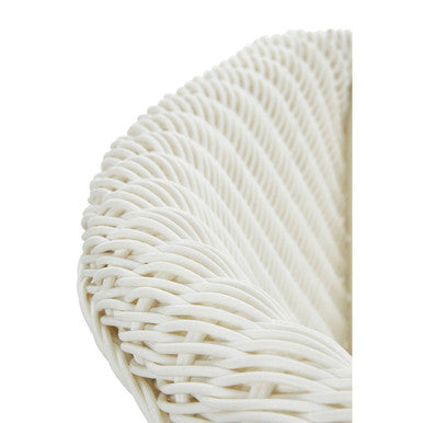 White Rattan Effect Dining Chair