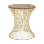 Mango Wood and Gold Finish Side Table