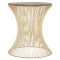 Mango Wood and Gold Finish Side Table
