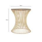 Mango Wood and Gold Finish Side Table