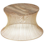 Mango Wood and Gold Finish Coffee Table