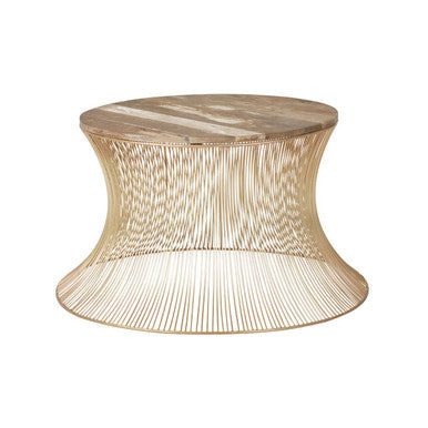 Mango Wood and Gold Finish Coffee Table
