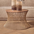 Mango Wood and Gold Finish Coffee Table