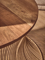 Mango Wood and Gold Finish Coffee Table