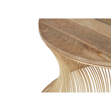 Mango Wood and Gold Finish Coffee Table