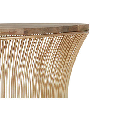 Mango Wood and Gold Finish Coffee Table
