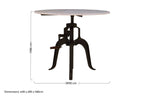 White Marble and Black Finish Adjustable Bar Table