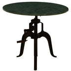 Green Marble and Black Metal Bar Table