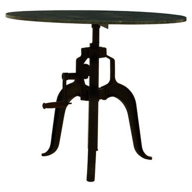 Green Marble and Black Metal Bar Table