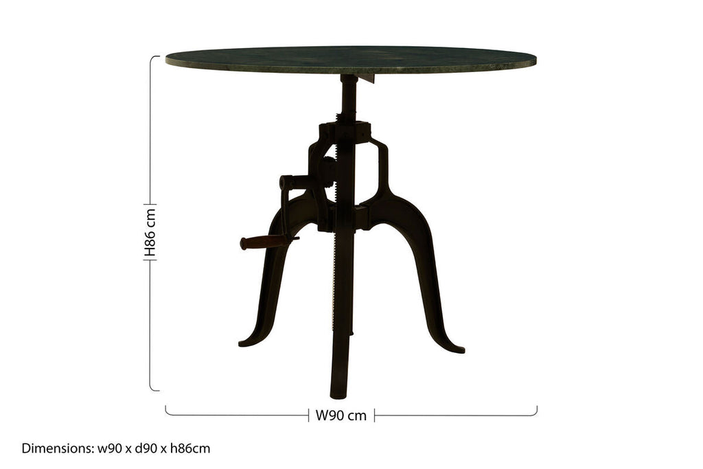 Green Marble and Black Metal Bar Table